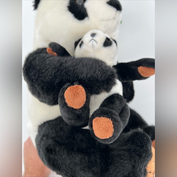 Rare Mother Panda With Baby Cub In Arms Plush from China 14” New - Super Cute - Picture 7 of 12